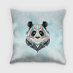 Подушка квадратная Расписная голова панды, цвет: 3D-принт