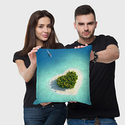 Подушка квадратная Остров, цвет: 3D-принт — фото 2