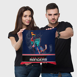 Подушка квадратная New York Rangers, цвет: 3D-принт — фото 2