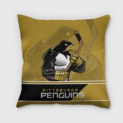 Подушка квадратная Pittsburgh Penguins, цвет: 3D-принт