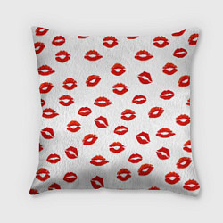 Подушка квадратная Поцелуйчики, цвет: 3D-принт