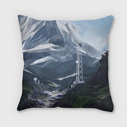 Подушка квадратная Горы Алтая, цвет: 3D-принт