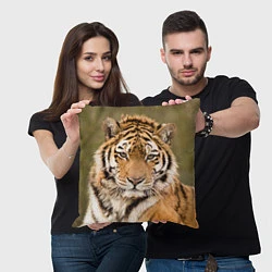 Подушка квадратная Милый тигр, цвет: 3D-принт — фото 2