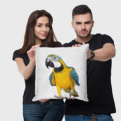 Подушка квадратная Попугай ара, цвет: 3D-принт — фото 2