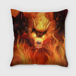 Подушка квадратная Fire Wolf, цвет: 3D-принт
