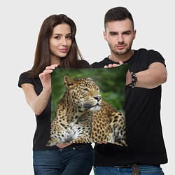 Подушка квадратная Лик леопарда, цвет: 3D-принт — фото 2