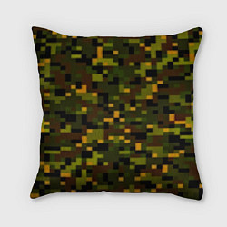 Подушка квадратная Камуфляж пиксельный: хаки, цвет: 3D-принт