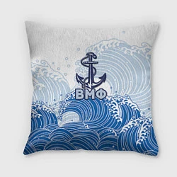 Подушка квадратная ВМФ: морские волны, цвет: 3D-принт
