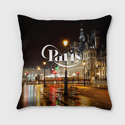 Подушка квадратная Night Paris, цвет: 3D-принт