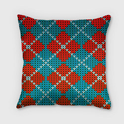 Подушка квадратная Knitting pattern, цвет: 3D-принт