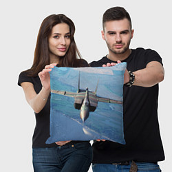 Подушка квадратная МиГ-31, цвет: 3D-принт — фото 2