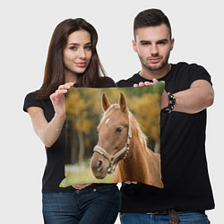 Подушка квадратная Взгляд лошади, цвет: 3D-принт — фото 2