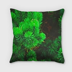 Подушка квадратная Зелёная ель, цвет: 3D-принт