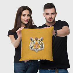 Подушка квадратная Геометрический тигр, цвет: 3D-принт — фото 2