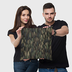Подушка квадратная Лесной камуфляж, цвет: 3D-принт — фото 2