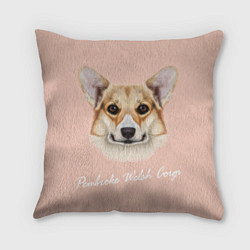 Подушка квадратная Pembroke welsh Corgi, цвет: 3D-принт