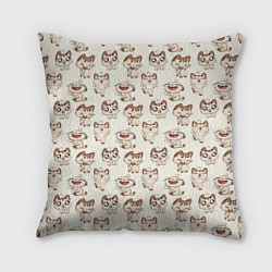 Подушка квадратная Стикеры котик, цвет: 3D-принт