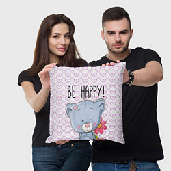 Подушка квадратная Cat: Be Happy, цвет: 3D-принт — фото 2