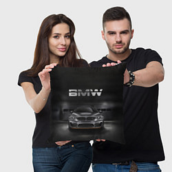 Подушка квадратная BMW серебро, цвет: 3D-принт — фото 2