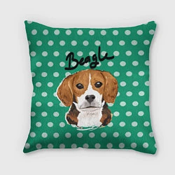 Подушка квадратная Beagle Face, цвет: 3D-принт