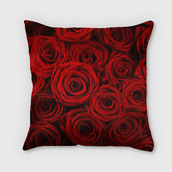 Подушка квадратная Красные розы, цвет: 3D-принт