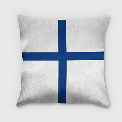 Подушка квадратная Флаг Финляндии, цвет: 3D-принт