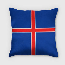 Подушка квадратная Флаг Исландии, цвет: 3D-принт
