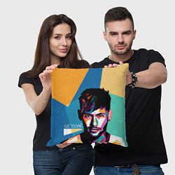 Подушка квадратная Neymar Polygons, цвет: 3D-принт — фото 2