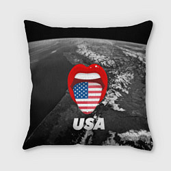 Подушка квадратная USA, цвет: 3D-принт