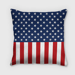 Подушка квадратная Флаг США, цвет: 3D-принт