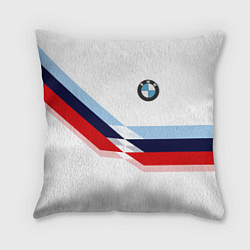 Подушка квадратная BMW БМВ WHITE, цвет: 3D-принт