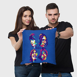 Подушка квадратная The Beatles: Faces, цвет: 3D-принт — фото 2