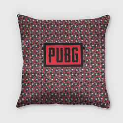 Подушка квадратная PUBG: Red Pattern, цвет: 3D-принт
