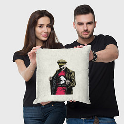 Подушка квадратная Стильный Ленин, цвет: 3D-принт — фото 2