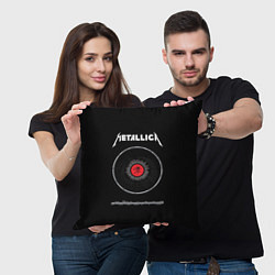 Подушка квадратная Metallica Vinyl, цвет: 3D-принт — фото 2