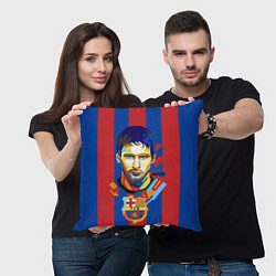 Подушка квадратная Lionel Messi, цвет: 3D-принт — фото 2