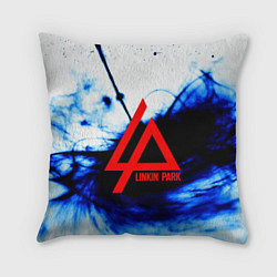 Подушка квадратная Linkin Park blue smoke, цвет: 3D-принт