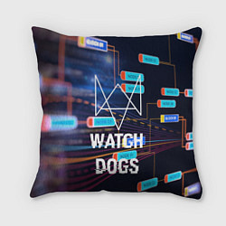 Подушка квадратная Watch Dogs, цвет: 3D-принт