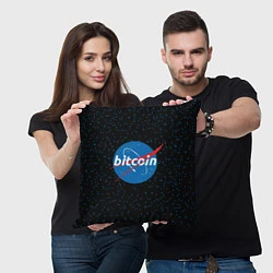 Подушка квадратная Bitcoin NASA, цвет: 3D-принт — фото 2