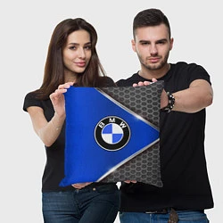 Подушка квадратная BMW: Blue Metallic, цвет: 3D-принт — фото 2