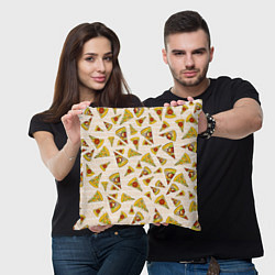 Подушка квадратная Pizza Love, цвет: 3D-принт — фото 2