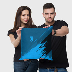 Подушка квадратная FC Juventus: Blue Original, цвет: 3D-принт — фото 2