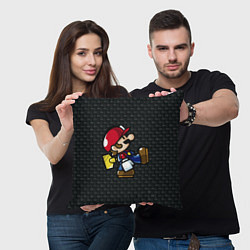 Подушка квадратная Super Mario: Black Brick, цвет: 3D-принт — фото 2