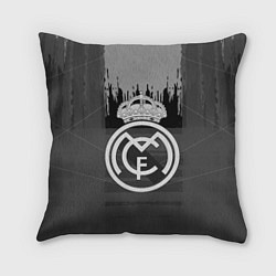 Подушка квадратная FC Real Madrid: Grey Abstract, цвет: 3D-принт