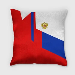 Подушка квадратная Russia: Geometry Tricolor, цвет: 3D-принт