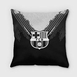 Подушка квадратная FC Barcelona: Black Style, цвет: 3D-принт