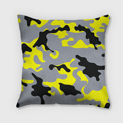 Подушка квадратная Yellow & Grey Camouflage