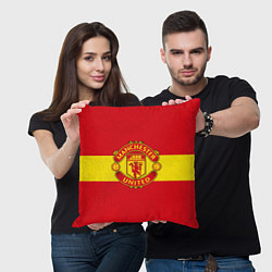 Подушка квадратная FC Man United: Red Style, цвет: 3D-принт — фото 2
