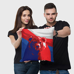 Подушка квадратная Российский медведь, цвет: 3D-принт — фото 2