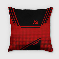 Подушка квадратная USSR: Black Sport, цвет: 3D-принт